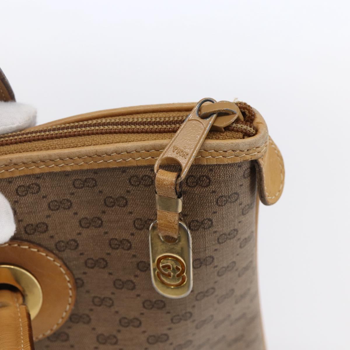 GUCCI Micro GG Supreme Hand Bag PVC Beige Gold 02 39 4947 Auth ep11737