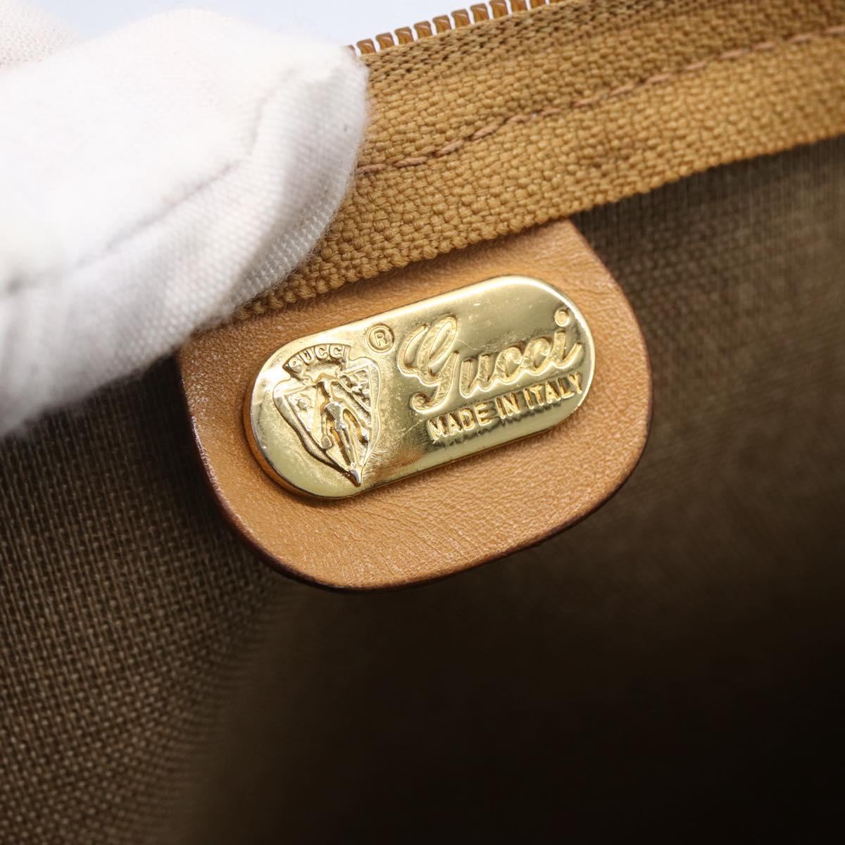 GUCCI Micro GG Supreme Hand Bag PVC Beige Gold 02 39 4947 Auth ep11737