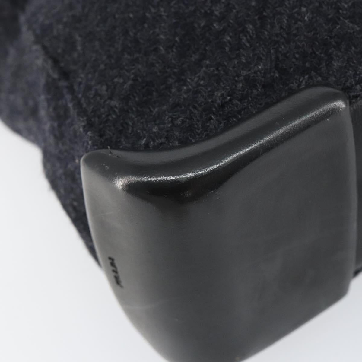 PRADA Tote Bag Wool Gray Auth ep11742