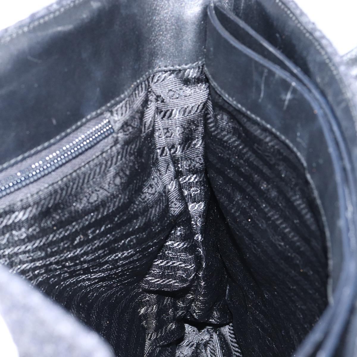 PRADA Tote Bag Wool Gray Auth ep11742