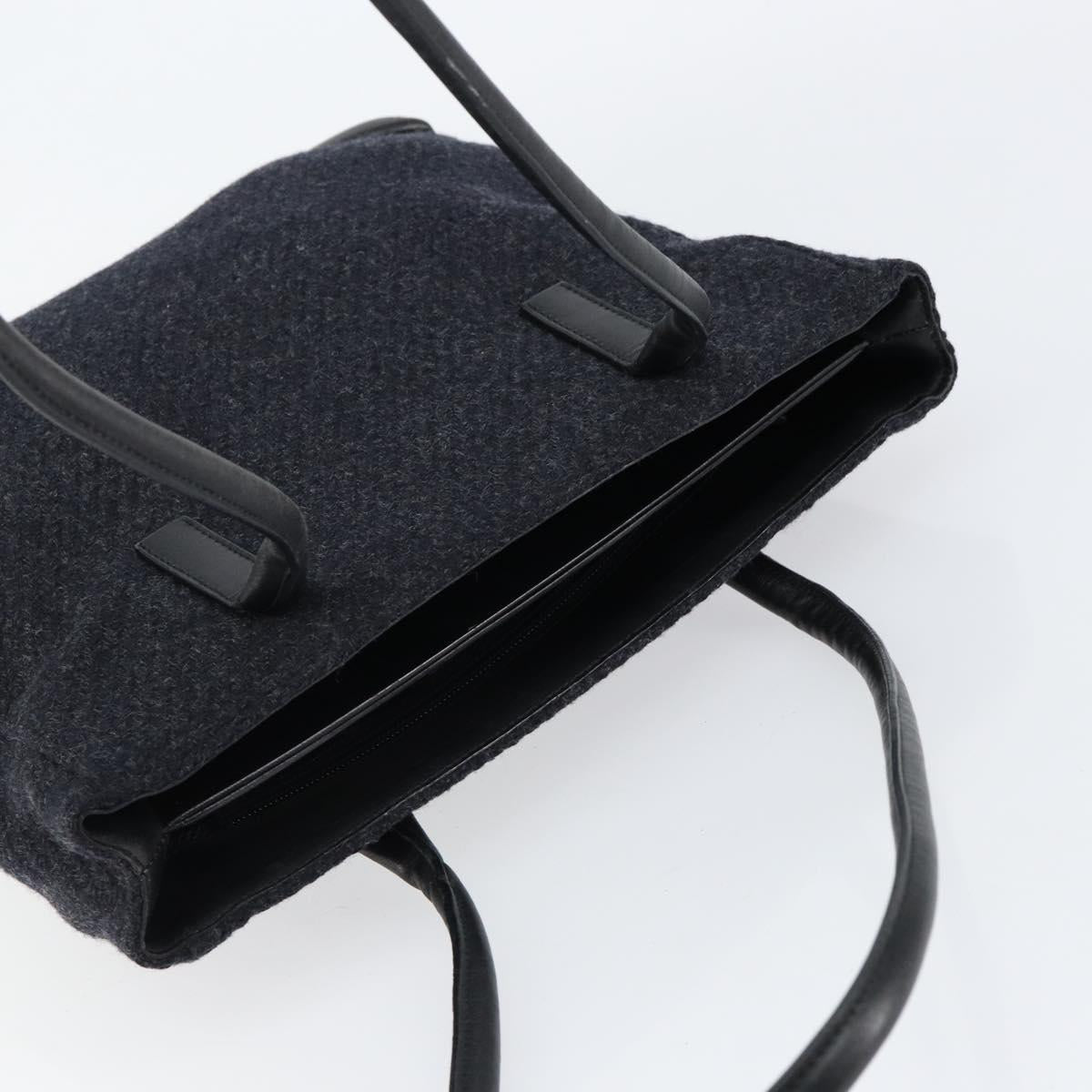 PRADA Tote Bag Wool Gray Auth ep11742