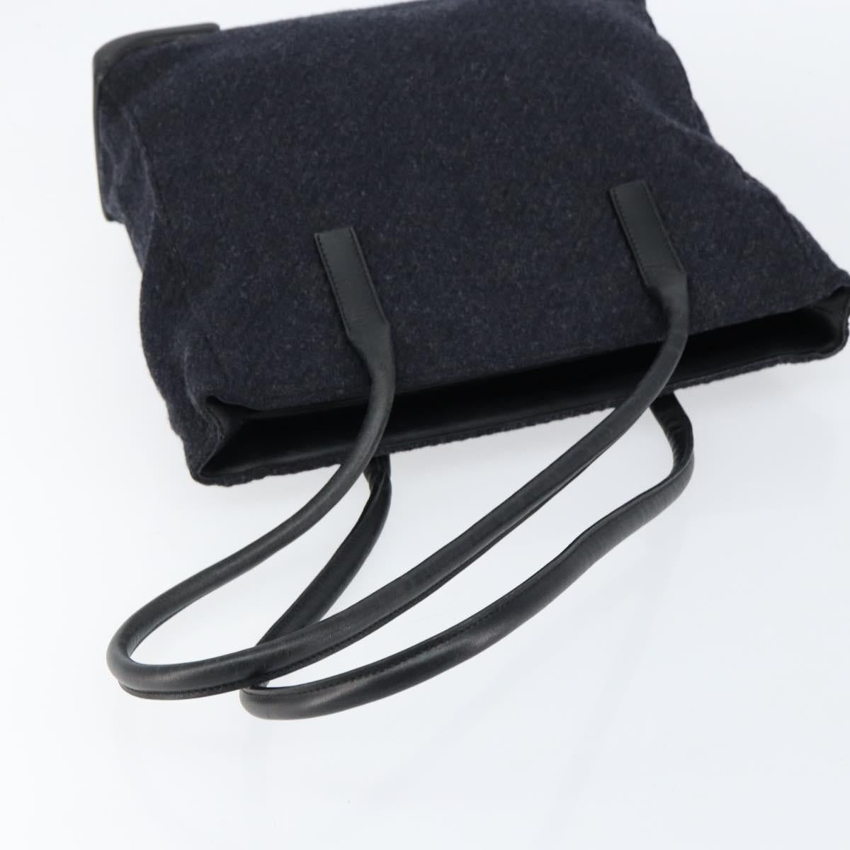 PRADA Tote Bag Wool Gray Auth ep11742