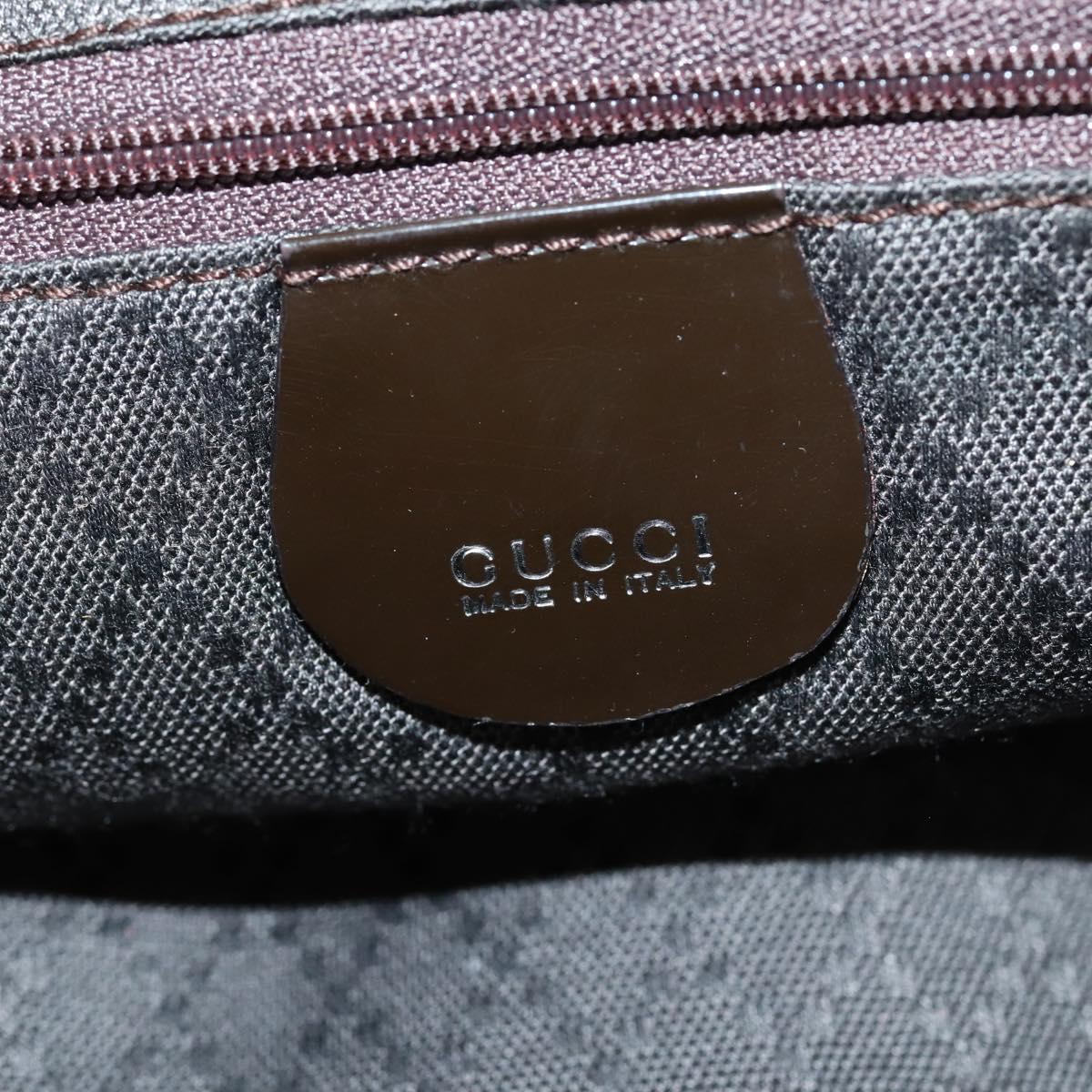 GUCCI Bamboo Hand Bag Nylon 2way Brown Silver 002 3754 0412 Auth ep11746