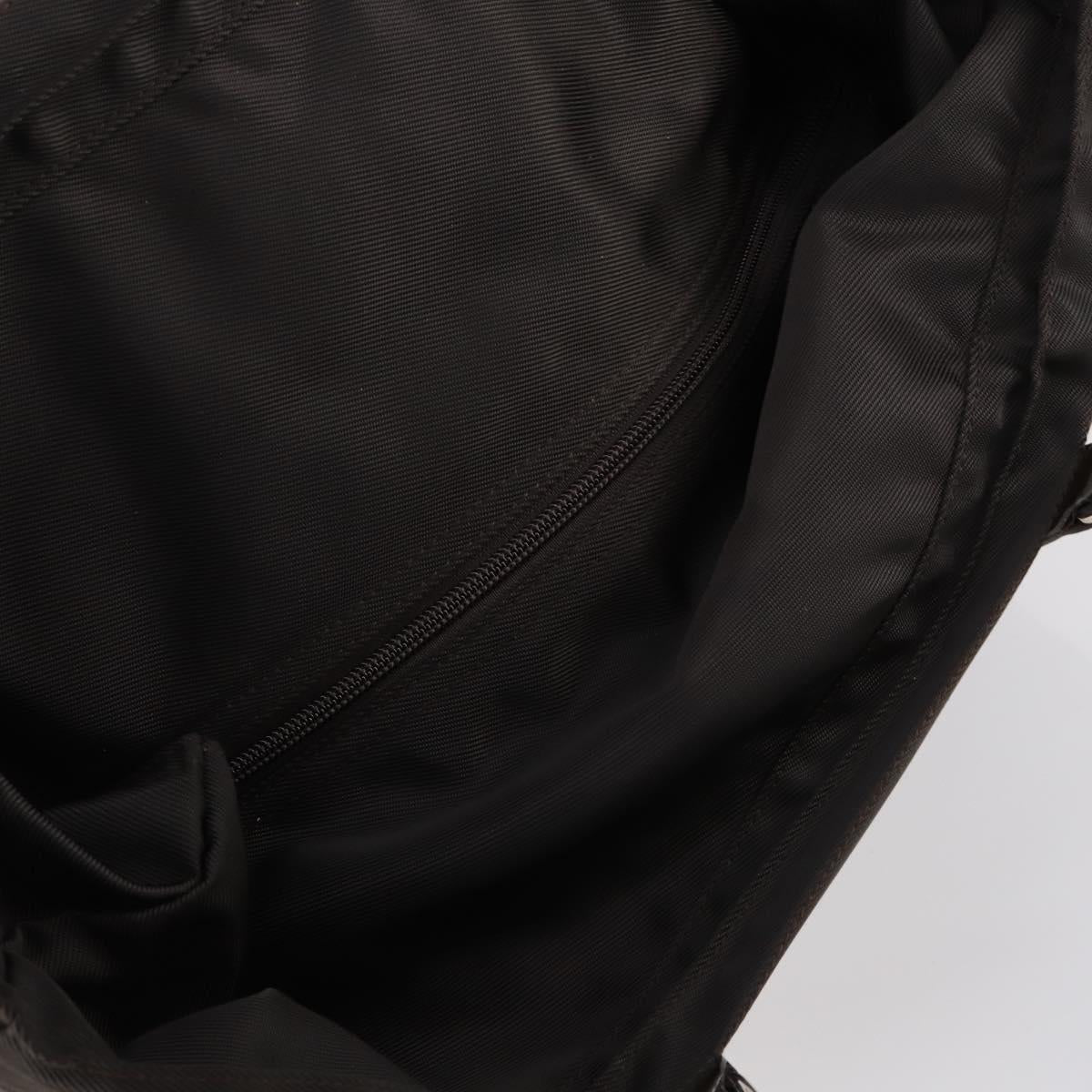 GUCCI Bamboo Hand Bag Nylon 2way Brown Silver 002 3754 0412 Auth ep11746