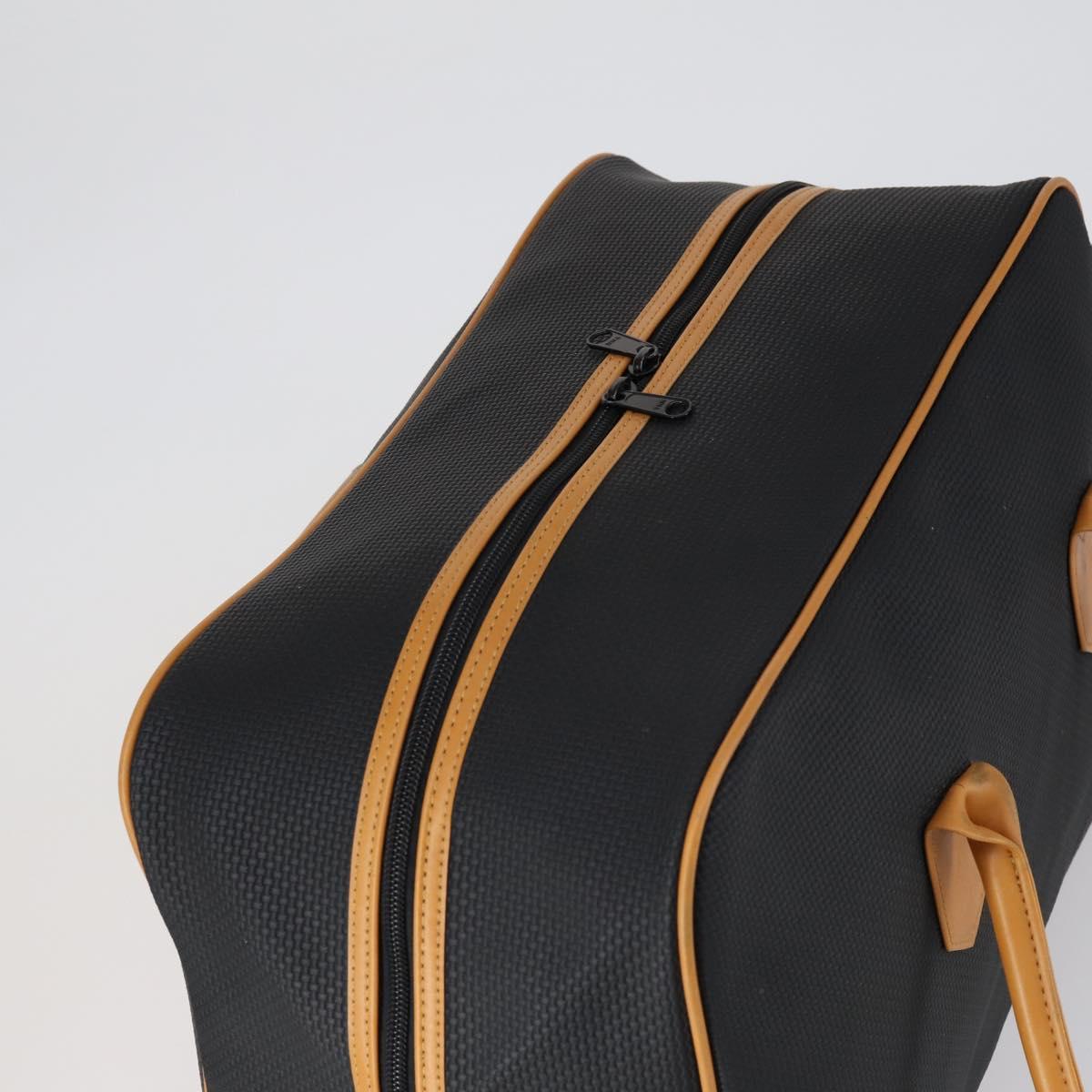 SAINT LAURENT Cassandra Boston Bag PVC Black Brown gold Auth ep11750