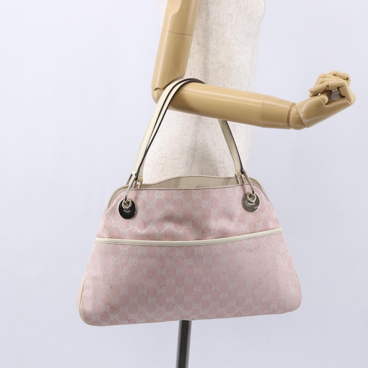 GUCCI GG Canvas Tote Bag Pink Gold 121023 Auth ep11753
