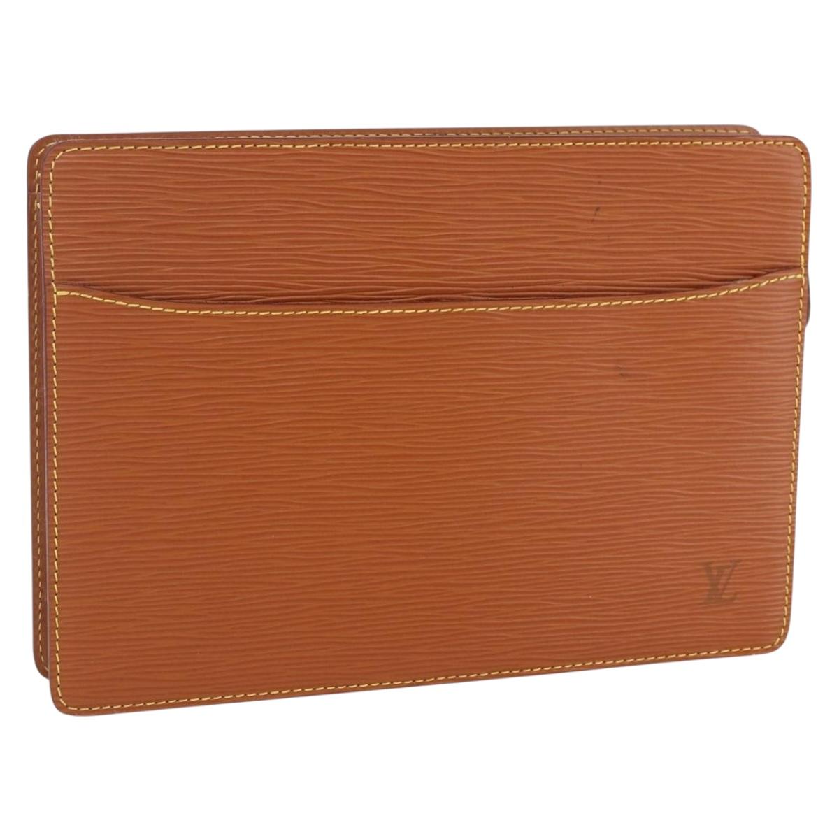 LOUIS VUITTON Epi Pochette Homme Bag Brown Zipangu Gold M52528 Auth ep11759