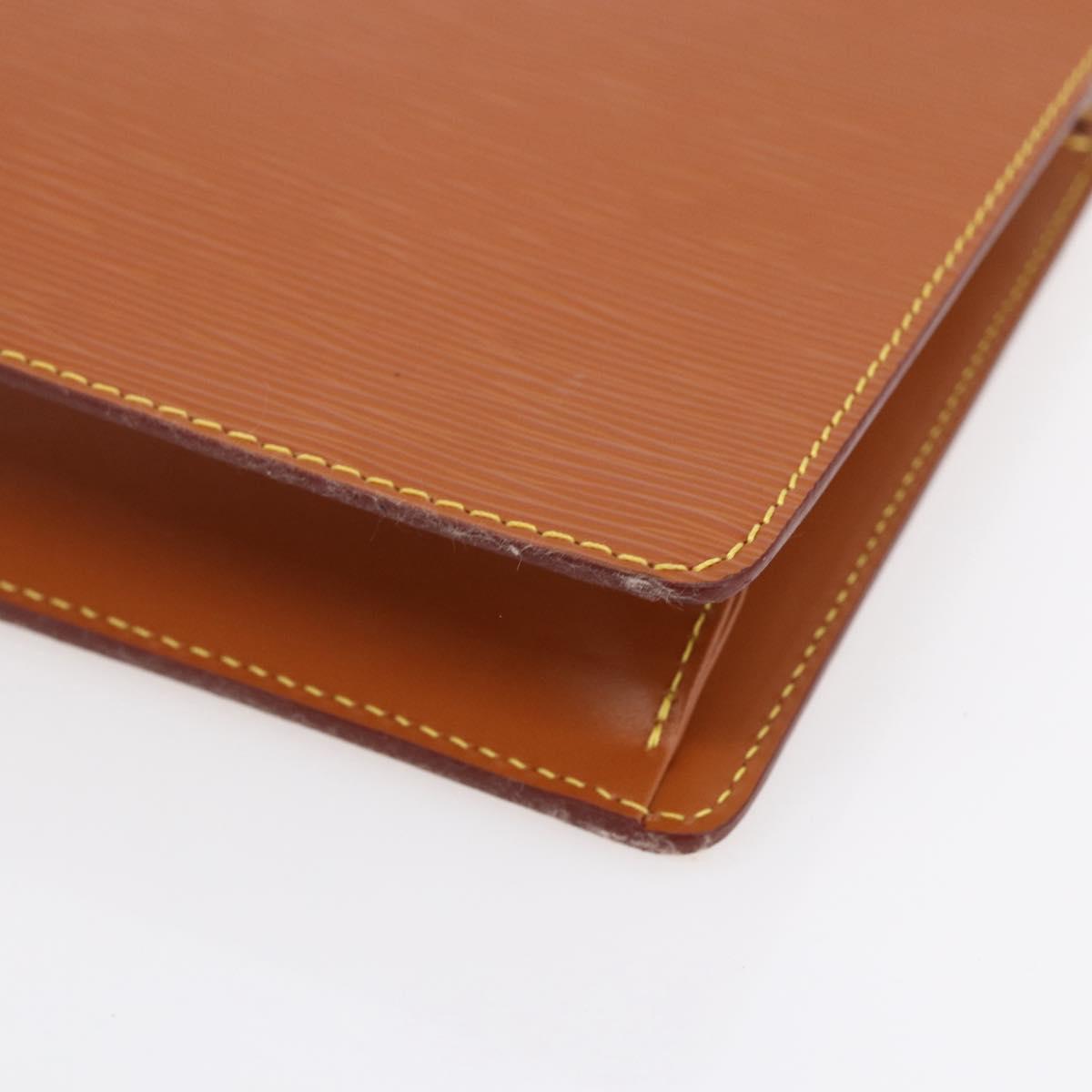 LOUIS VUITTON Epi Pochette Homme Bag Brown Zipangu Gold M52528 Auth ep11759