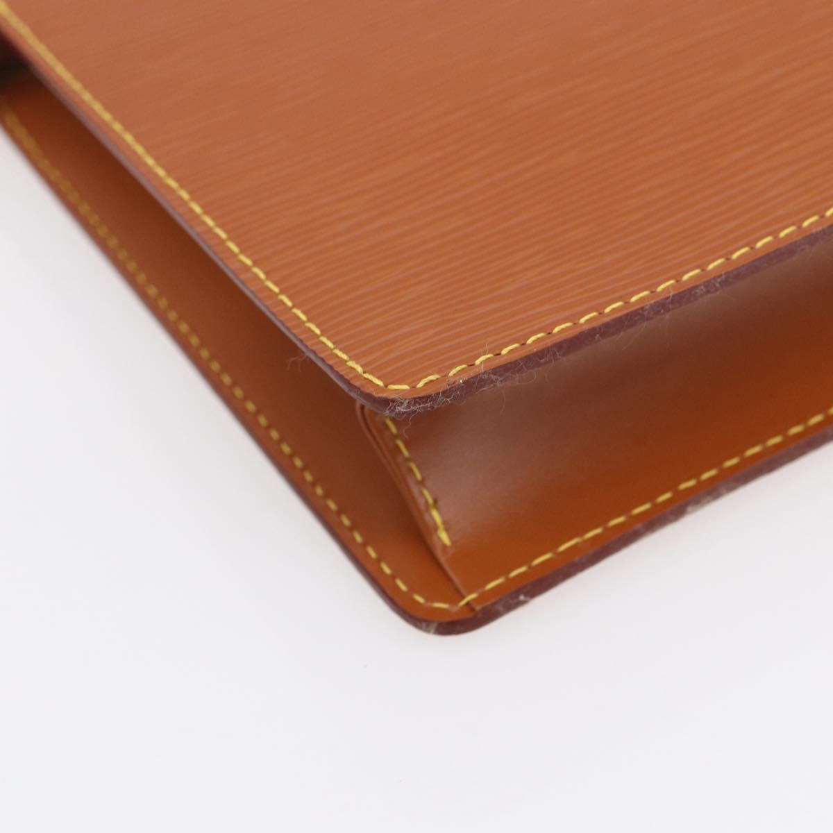 LOUIS VUITTON Epi Pochette Homme Bag Brown Zipangu Gold M52528 Auth ep11759