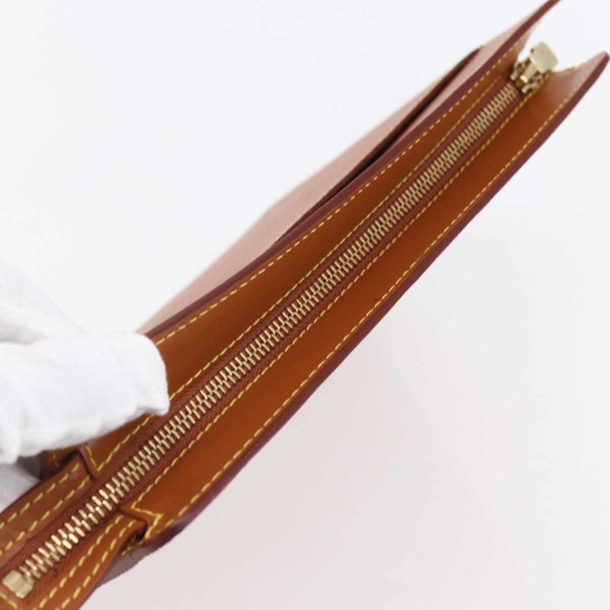 LOUIS VUITTON Epi Pochette Homme Bag Brown Zipangu Gold M52528 Auth ep11759