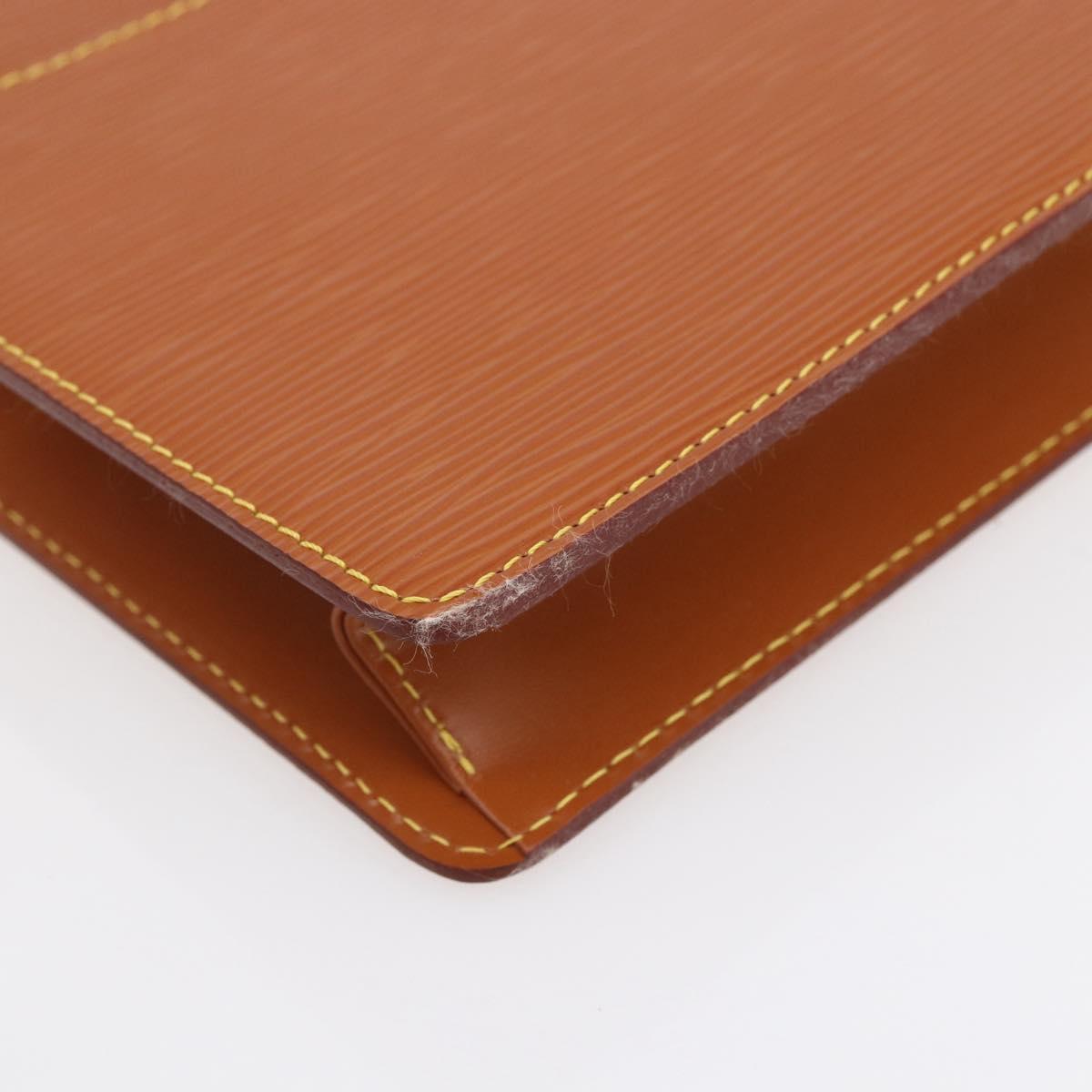 LOUIS VUITTON Epi Pochette Homme Bag Brown Zipangu Gold M52528 Auth ep11759