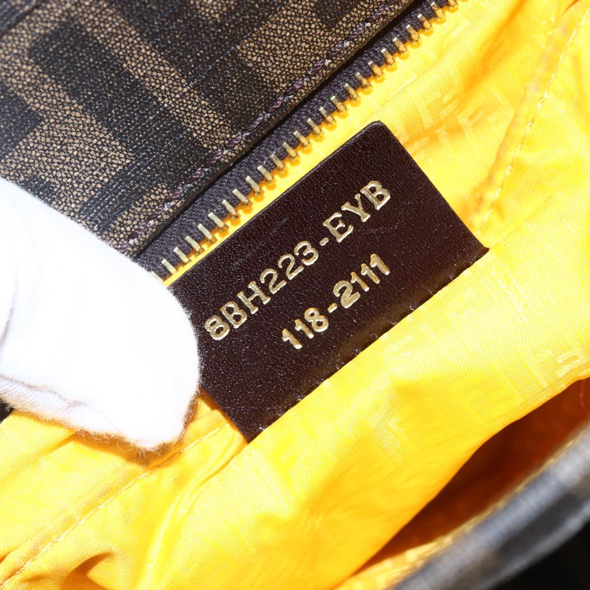 FENDI Zucca Canvas Hand Bag Black Brown Auth ep11760