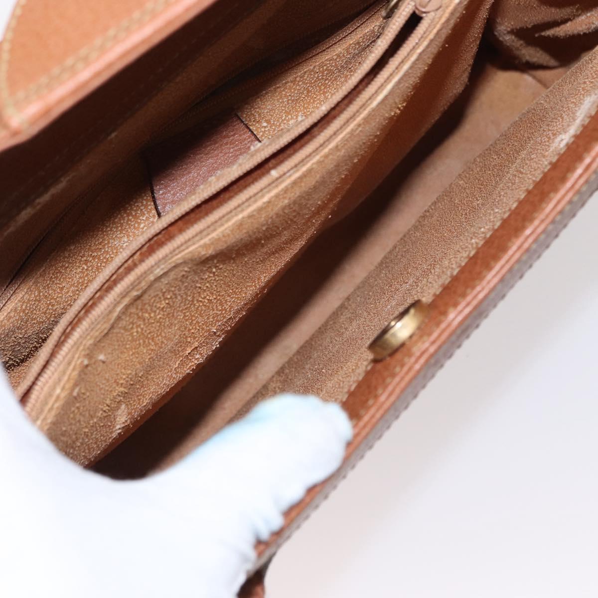 GUCCI Bamboo Hand Bag Leather Brown Gold Auth ep11767