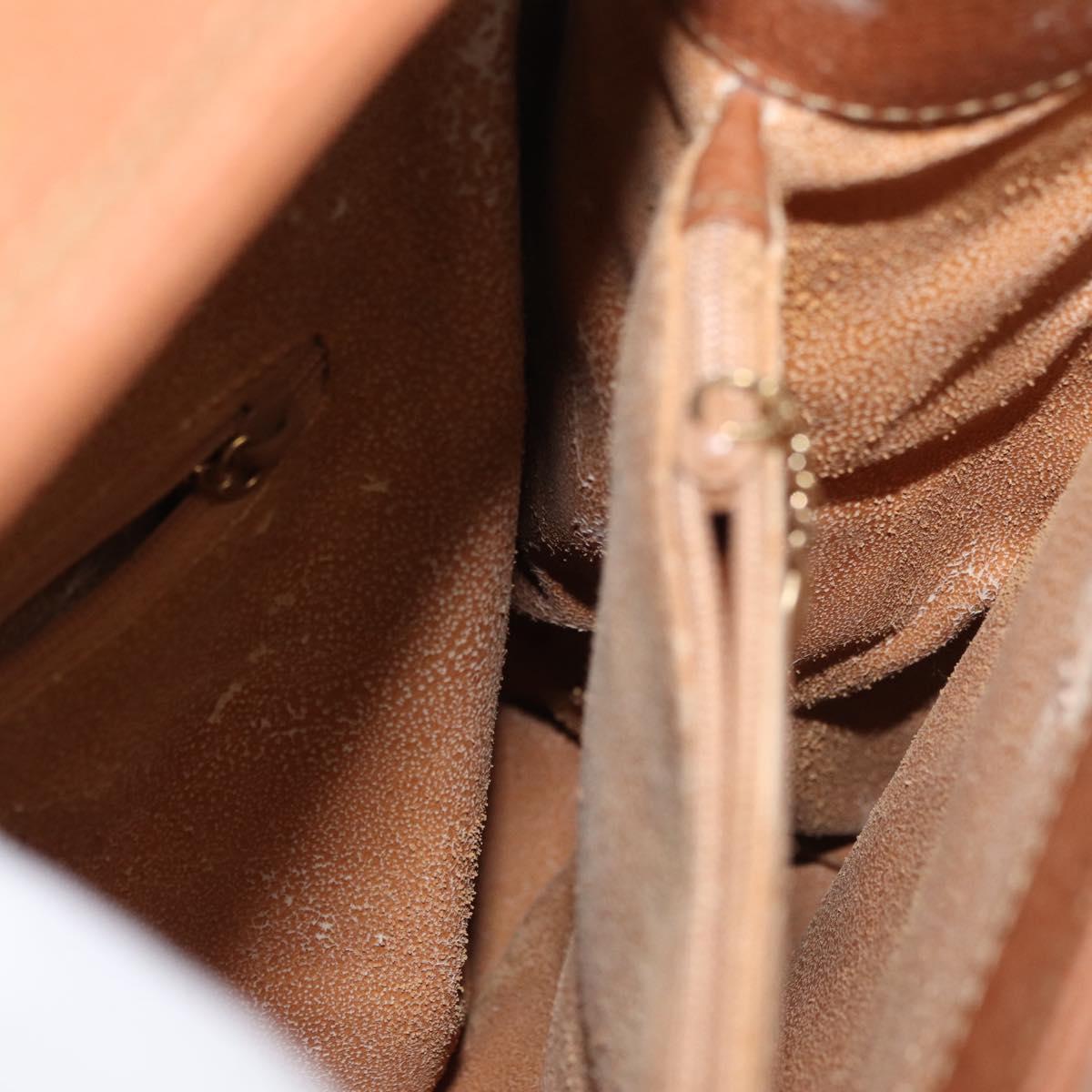 GUCCI Bamboo Hand Bag Leather Brown Gold Auth ep11767