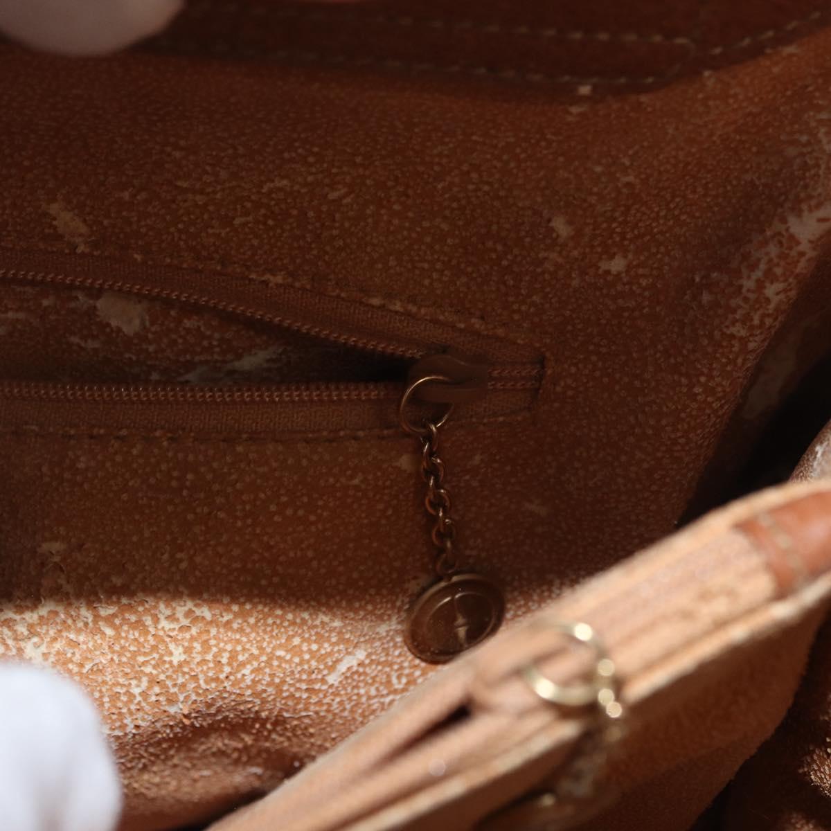 GUCCI Bamboo Hand Bag Leather Brown Gold Auth ep11767
