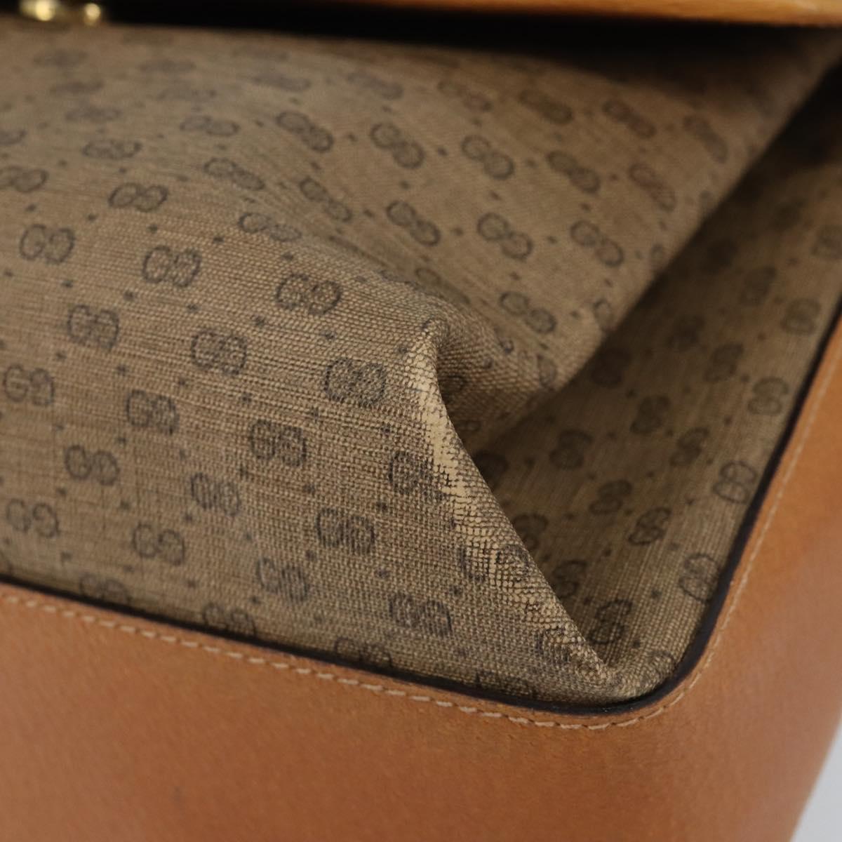 GUCCI Micro GG Supreme Shoulder Bag PVC Gold Beige Auth ep11768