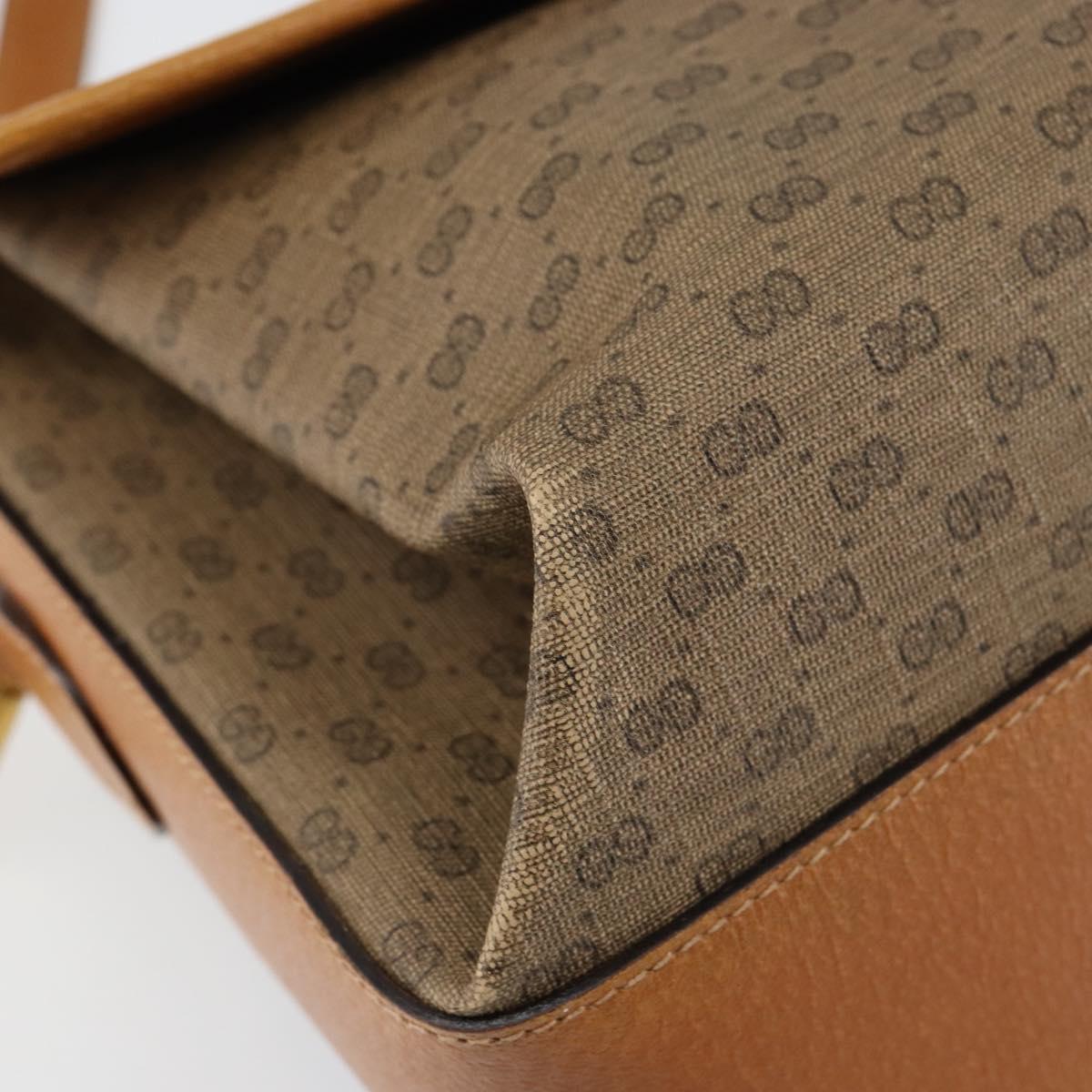 GUCCI Micro GG Supreme Shoulder Bag PVC Gold Beige Auth ep11768