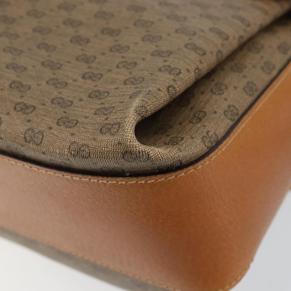 GUCCI Micro GG Supreme Shoulder Bag PVC Gold Beige Auth ep11768