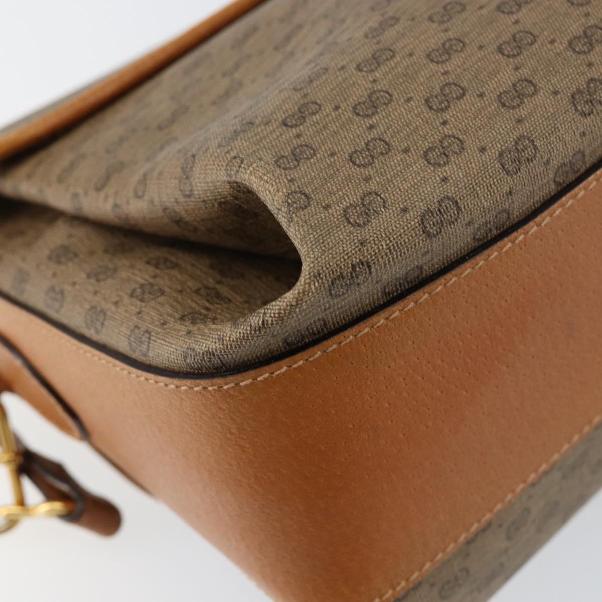 GUCCI Micro GG Supreme Shoulder Bag PVC Gold Beige Auth ep11768