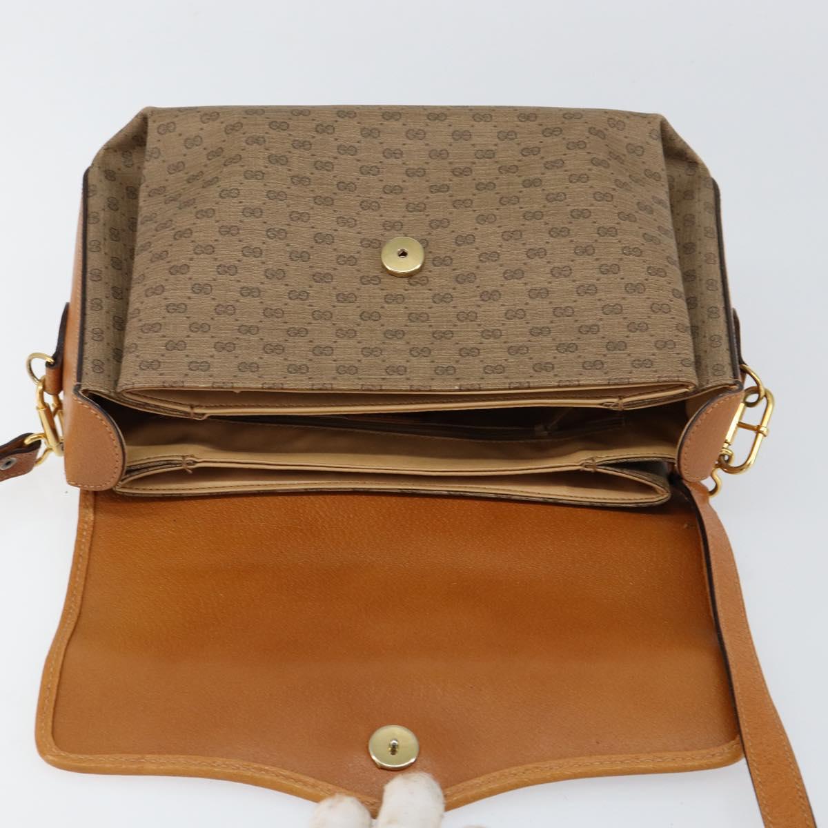 GUCCI Micro GG Supreme Shoulder Bag PVC Gold Beige Auth ep11768