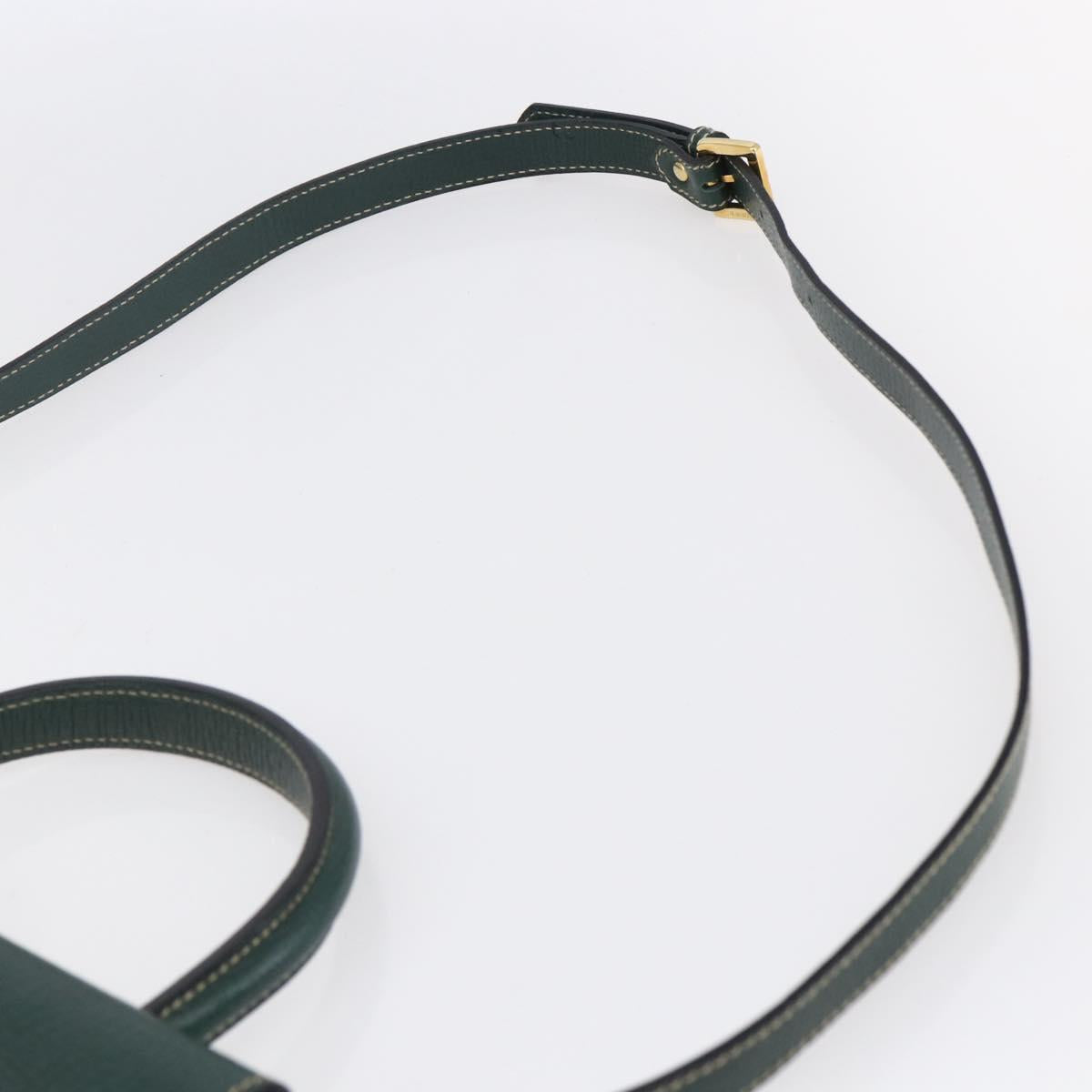 LOEWE Barcelona Hand Bag Leather 2way Green Gold Auth ep11771