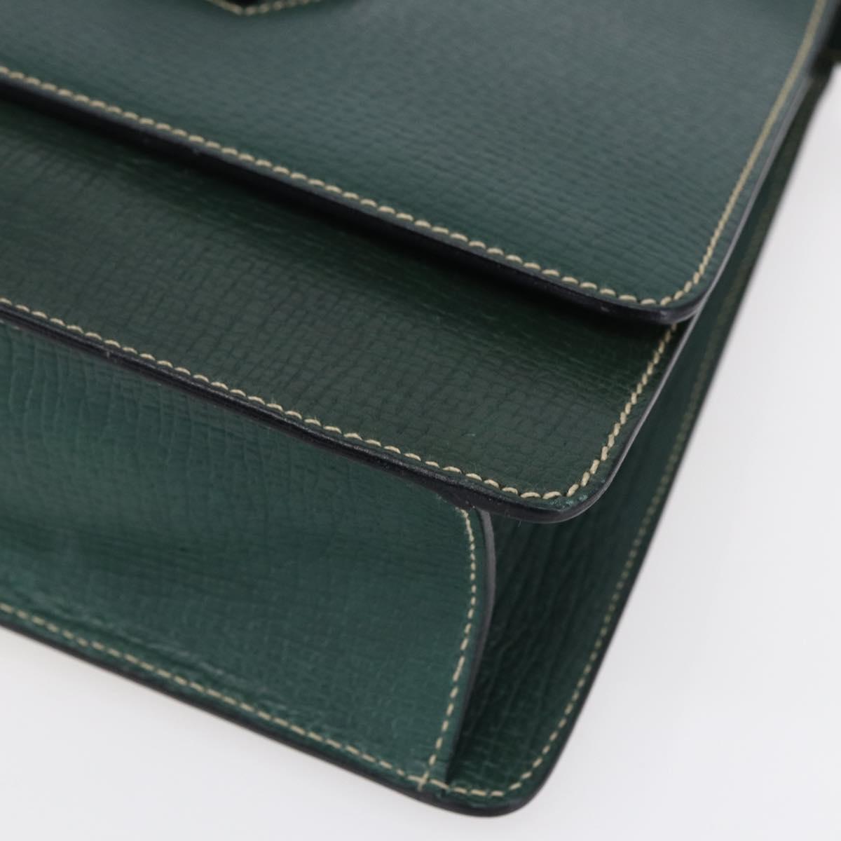 LOEWE Barcelona Hand Bag Leather 2way Green Gold Auth ep11771