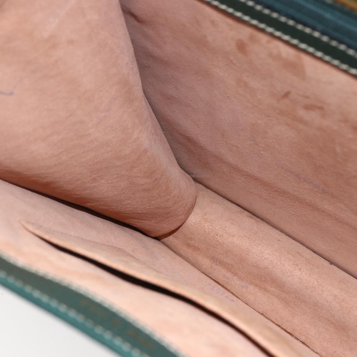 LOEWE Barcelona Hand Bag Leather 2way Green Gold Auth ep11771