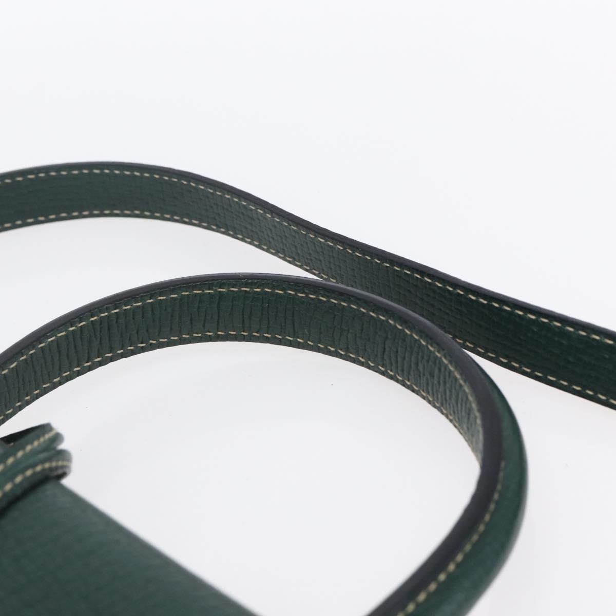 LOEWE Barcelona Hand Bag Leather 2way Green Gold Auth ep11771