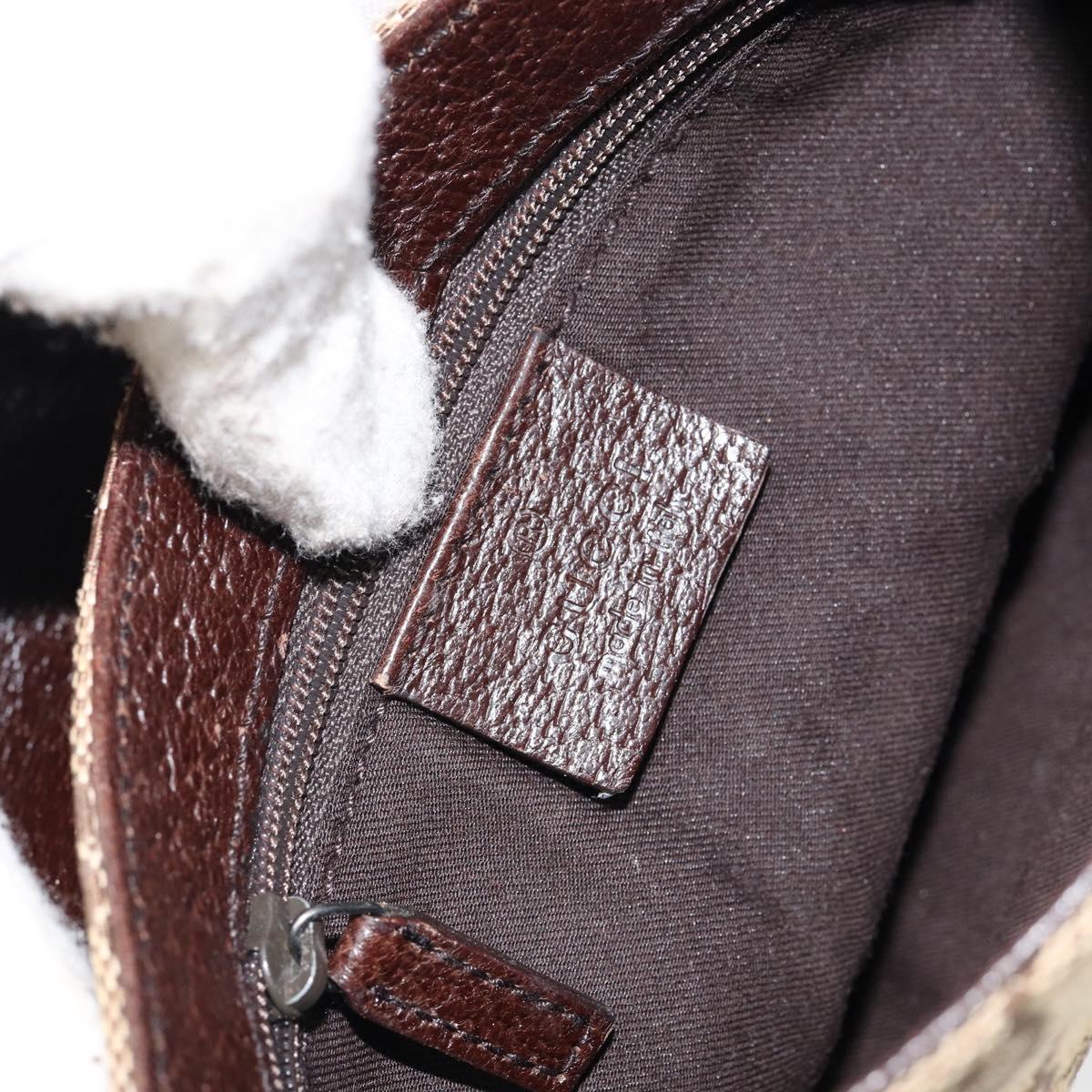 GUCCI GG Canvas Waist bag Beige Silver 131236 Auth ep11777