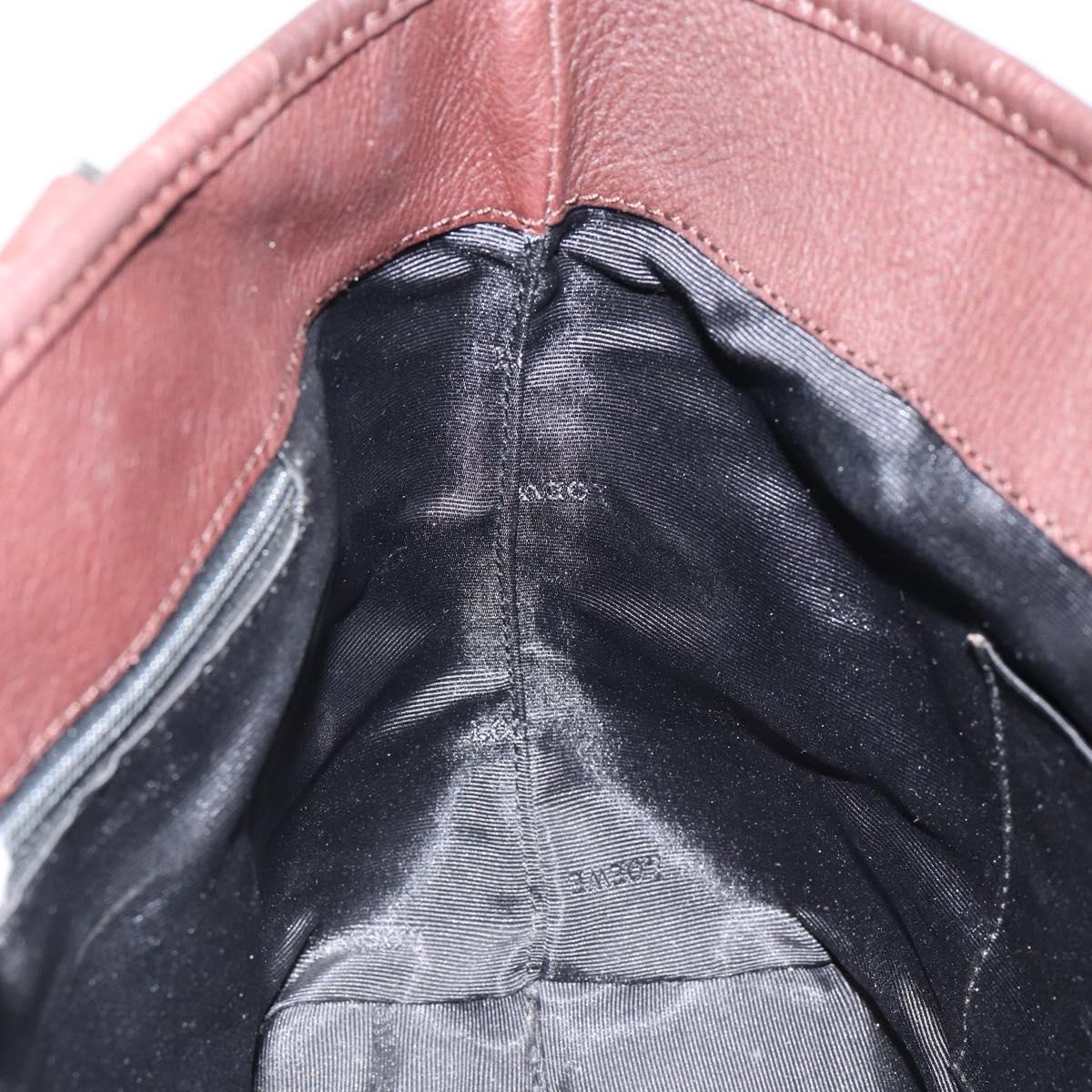 LOEWE Anagram Justa Amazona Hand Bag Leather Brown Silver Auth ep11792