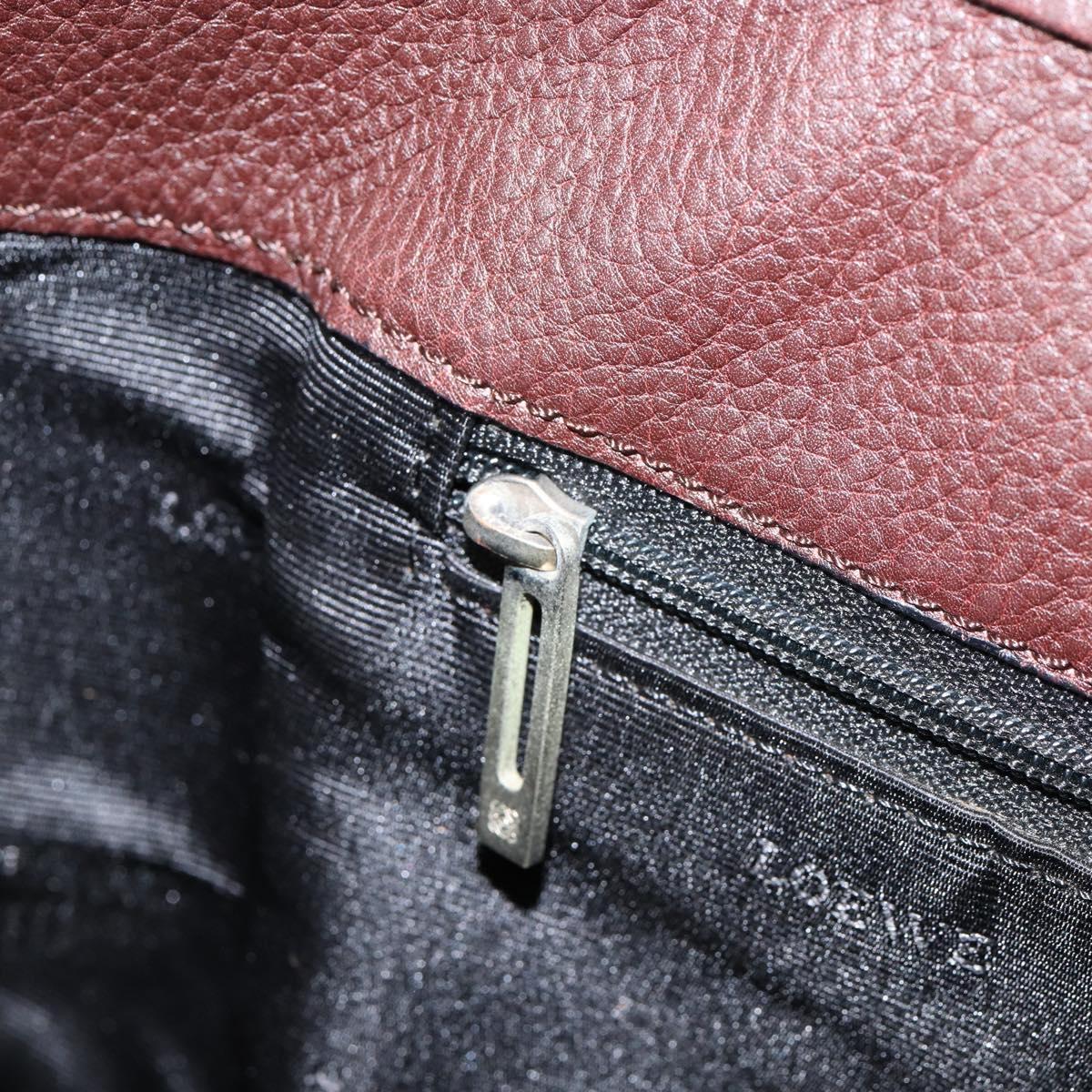 LOEWE Anagram Justa Amazona Hand Bag Leather Brown Silver Auth ep11792