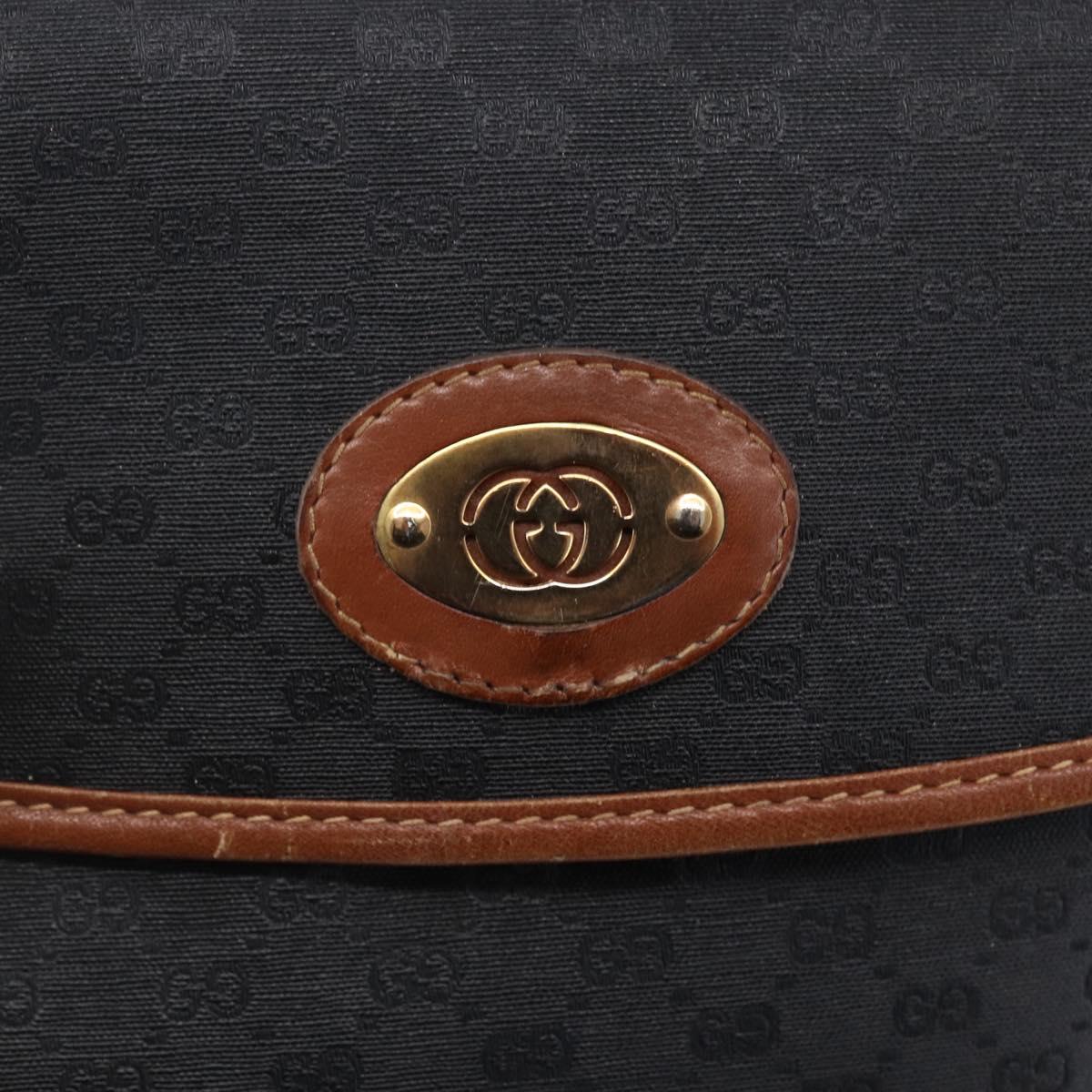 GUCCI Micro GG Supreme Shoulder Bag PVC Black Gold 007 92 5548 Auth ep11795