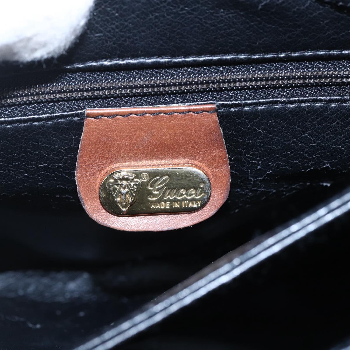 GUCCI Micro GG Supreme Shoulder Bag PVC Black Gold 007 92 5548 Auth ep11795