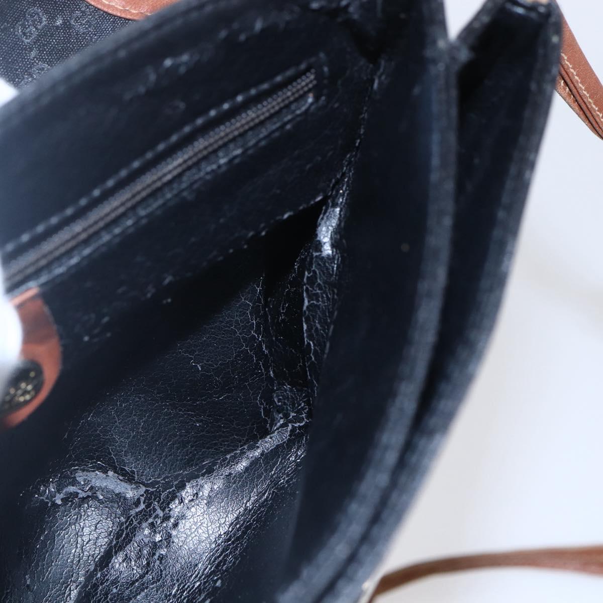 GUCCI Micro GG Supreme Shoulder Bag PVC Black Gold 007 92 5548 Auth ep11795