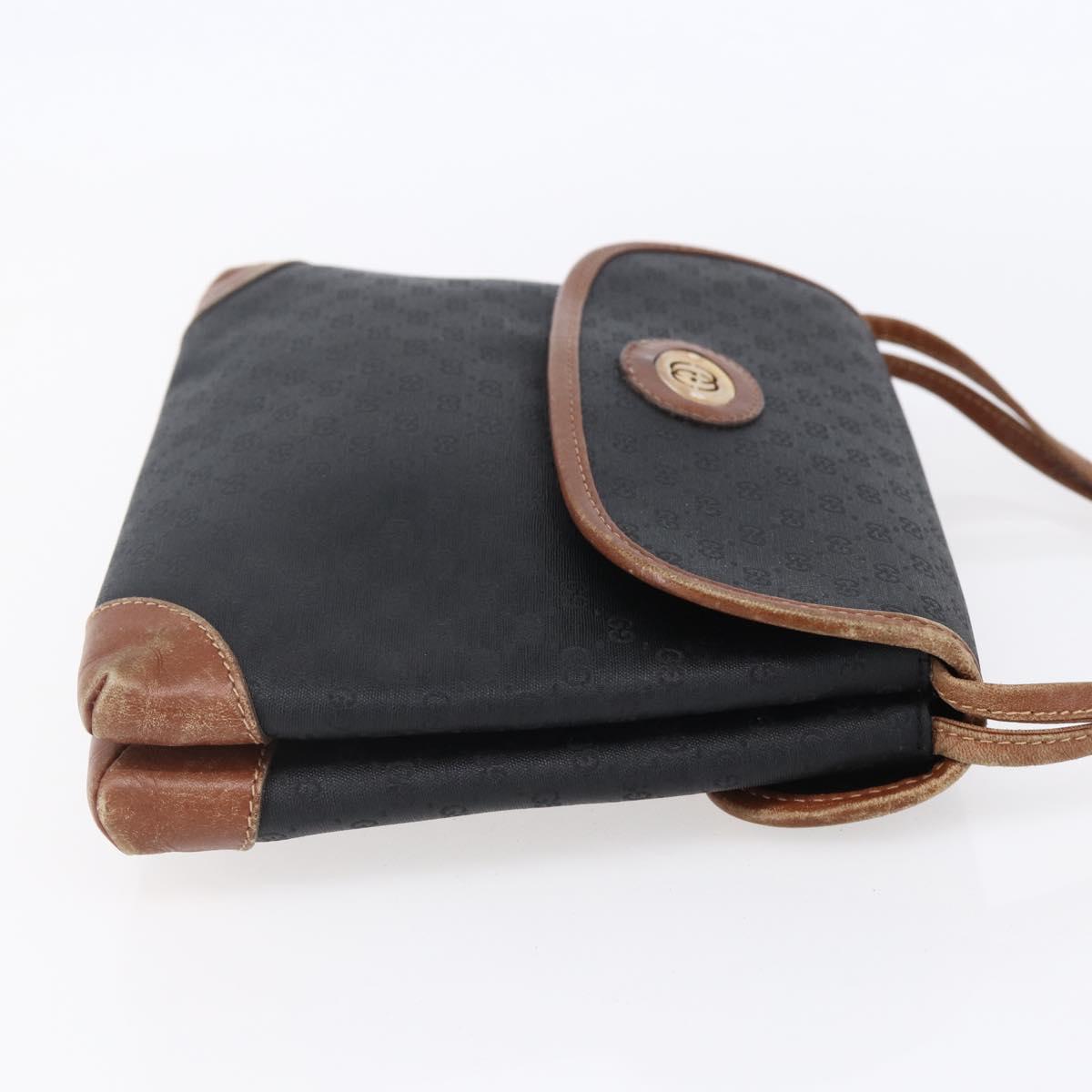 GUCCI Micro GG Supreme Shoulder Bag PVC Black Gold 007 92 5548 Auth ep11795