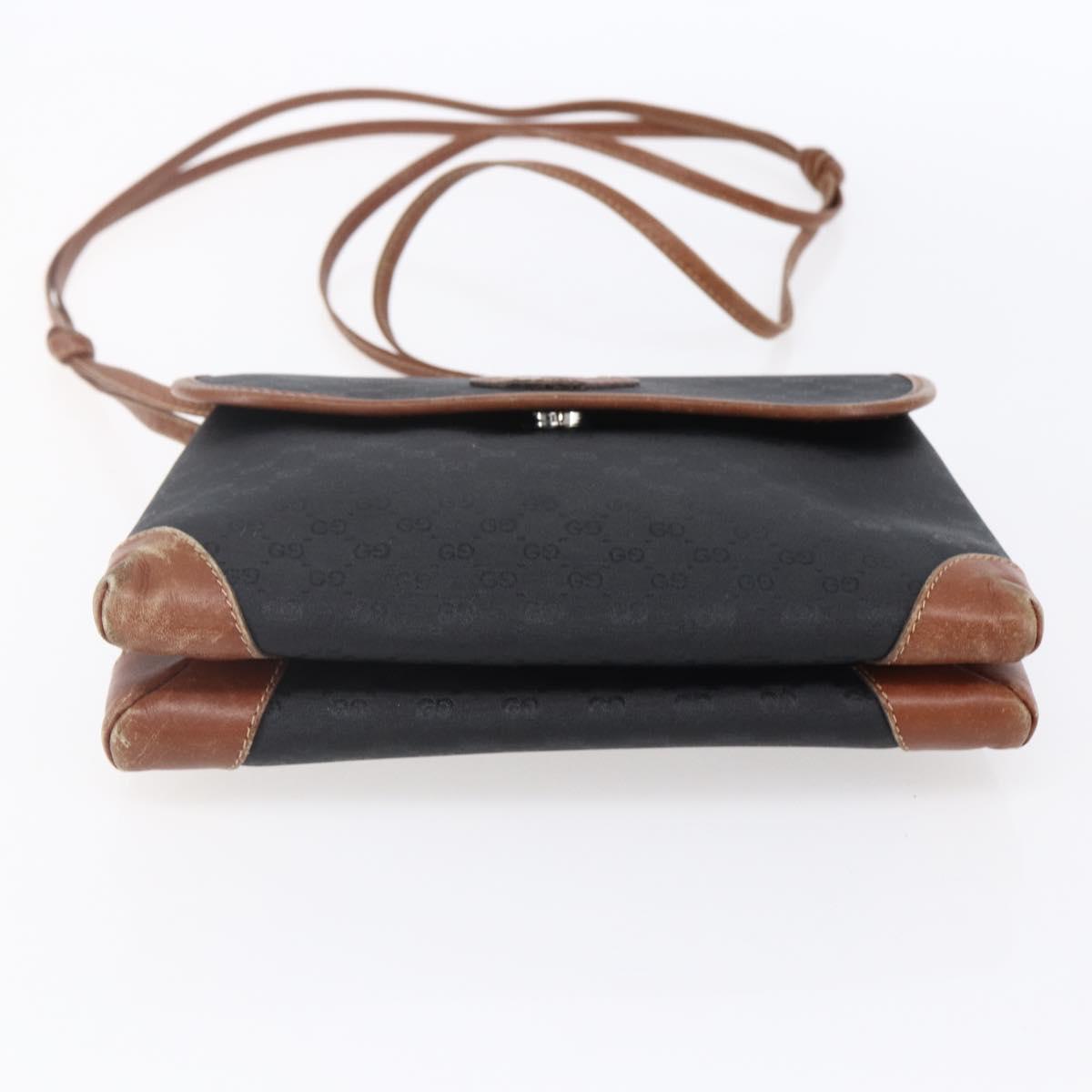 GUCCI Micro GG Supreme Shoulder Bag PVC Black Gold 007 92 5548 Auth ep11795