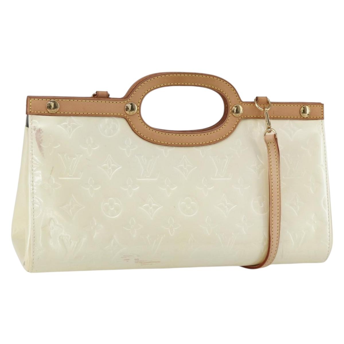 LOUIS VUITTON Monogram Vernis Roxbury Drive Bag Perle M91374 LV Auth ep11799