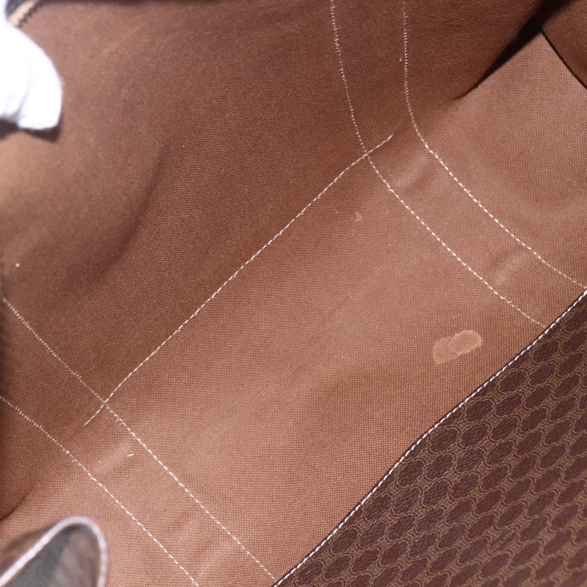 CELINE Macadam Canvas Tote Bag PVC Brown Gold Auth ep11810