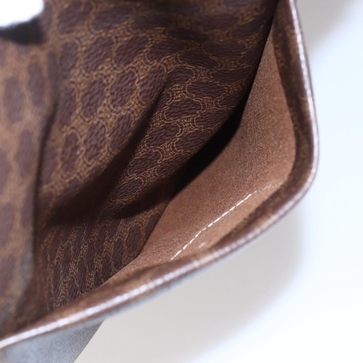 CELINE Macadam Canvas Tote Bag PVC Brown Gold Auth ep11810