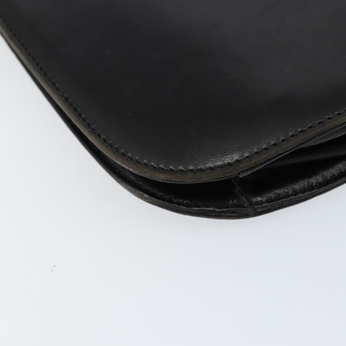 PRADA Shoulder Bag Leather Black Auth ep11820