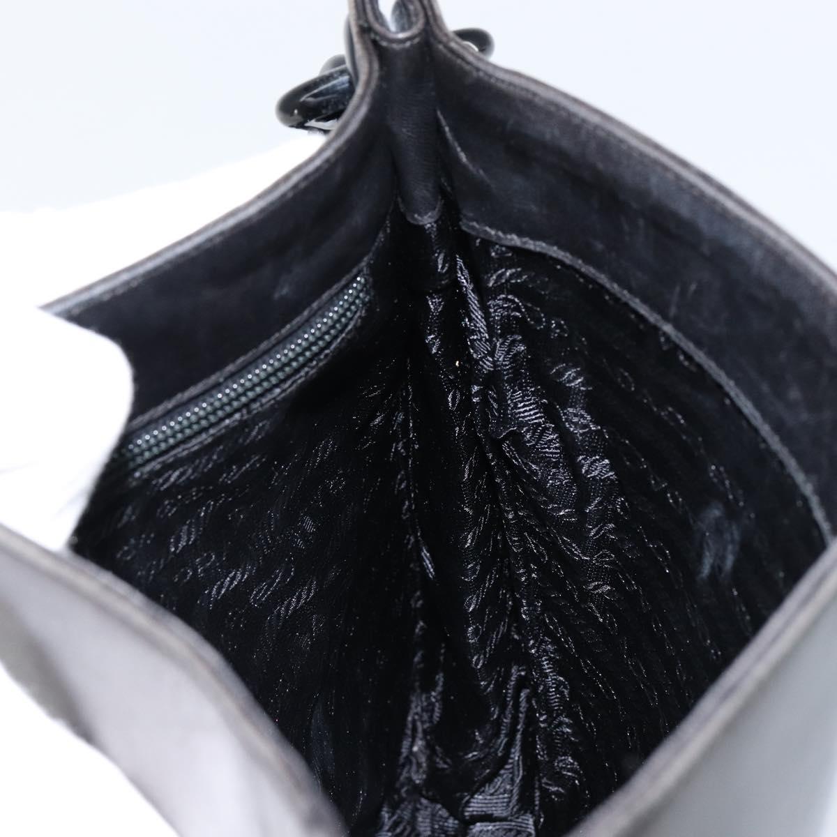 PRADA Shoulder Bag Leather Black Auth ep11820