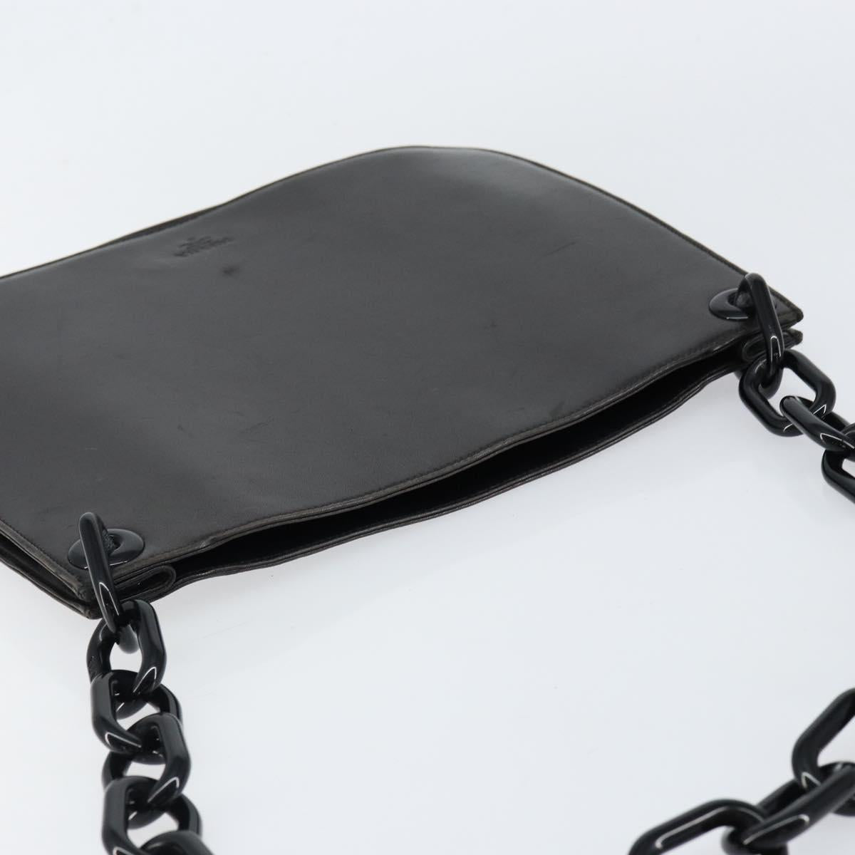 PRADA Shoulder Bag Leather Black Auth ep11820