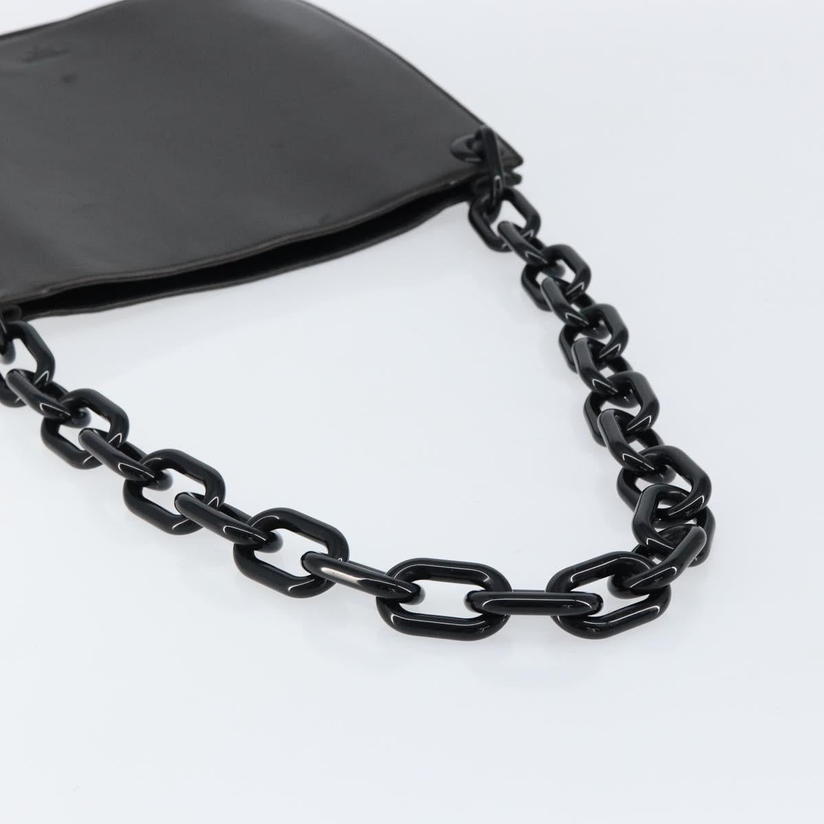 PRADA Shoulder Bag Leather Black Auth ep11820