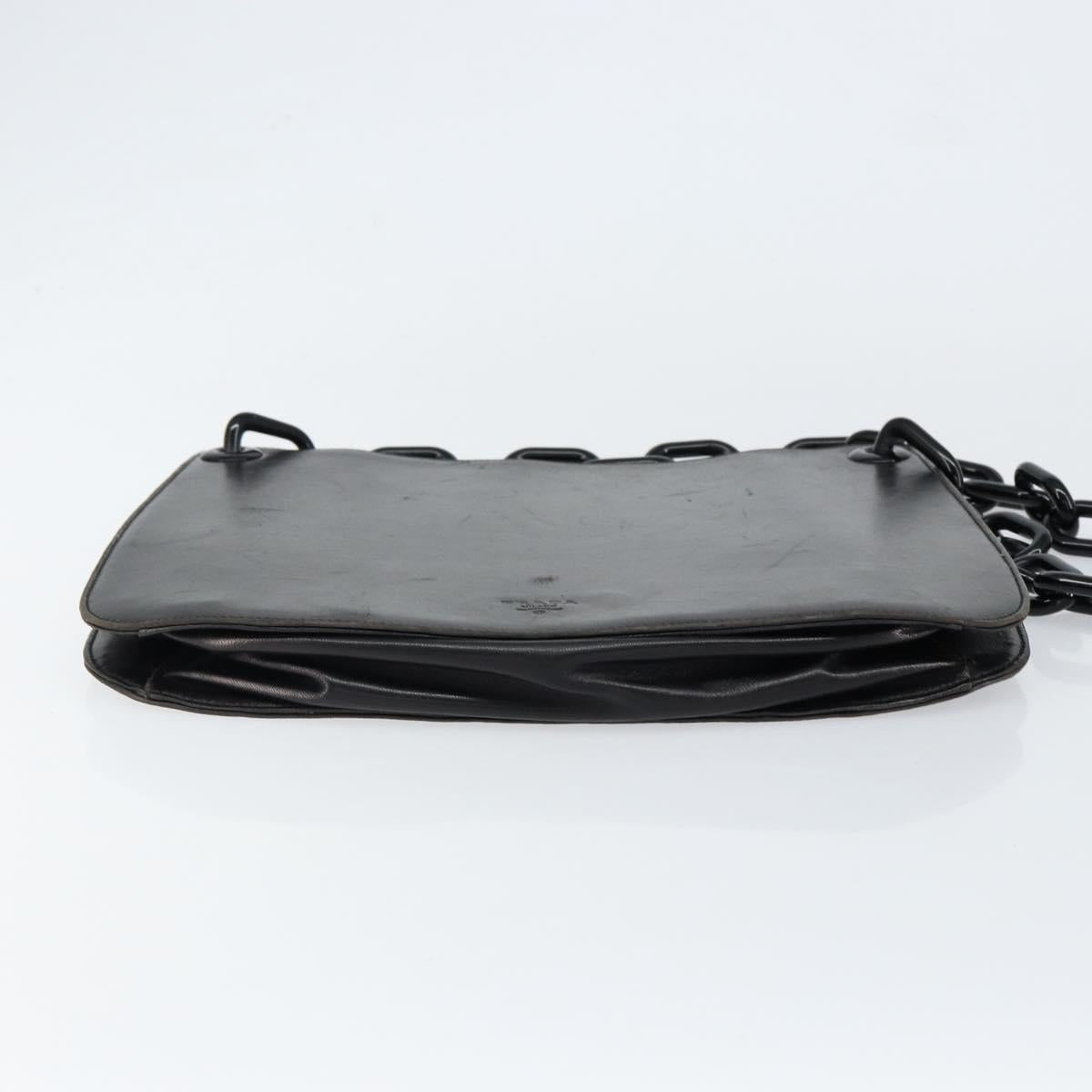 PRADA Shoulder Bag Leather Black Auth ep11820