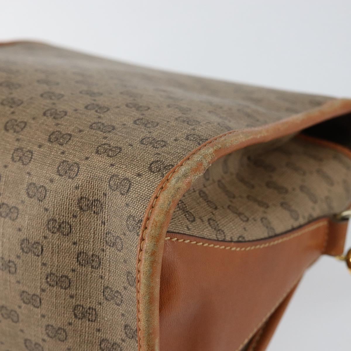 GUCCI Micro GG Supreme Shoulder Bag PVC Gold Beige Auth ep11821