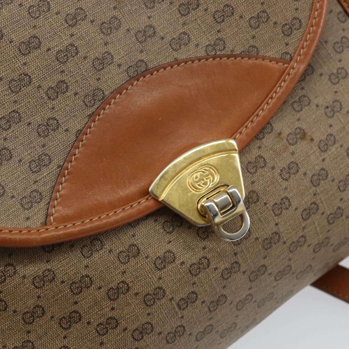 GUCCI Micro GG Supreme Shoulder Bag PVC Gold Beige Auth ep11821