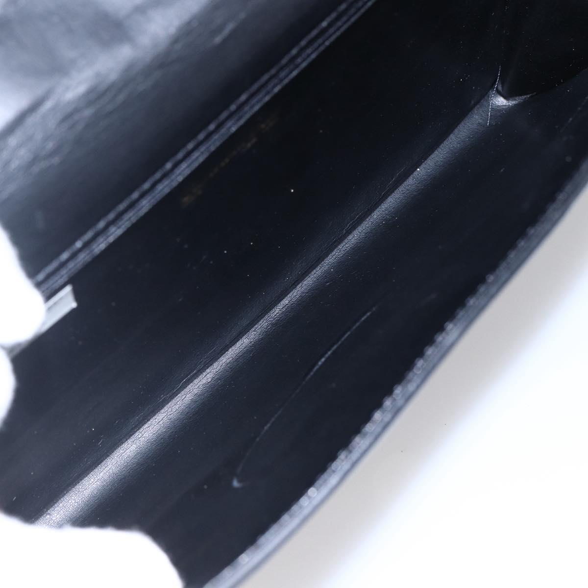 Christian Dior Shoulder Bag Leather Black Gold Auth ep11826