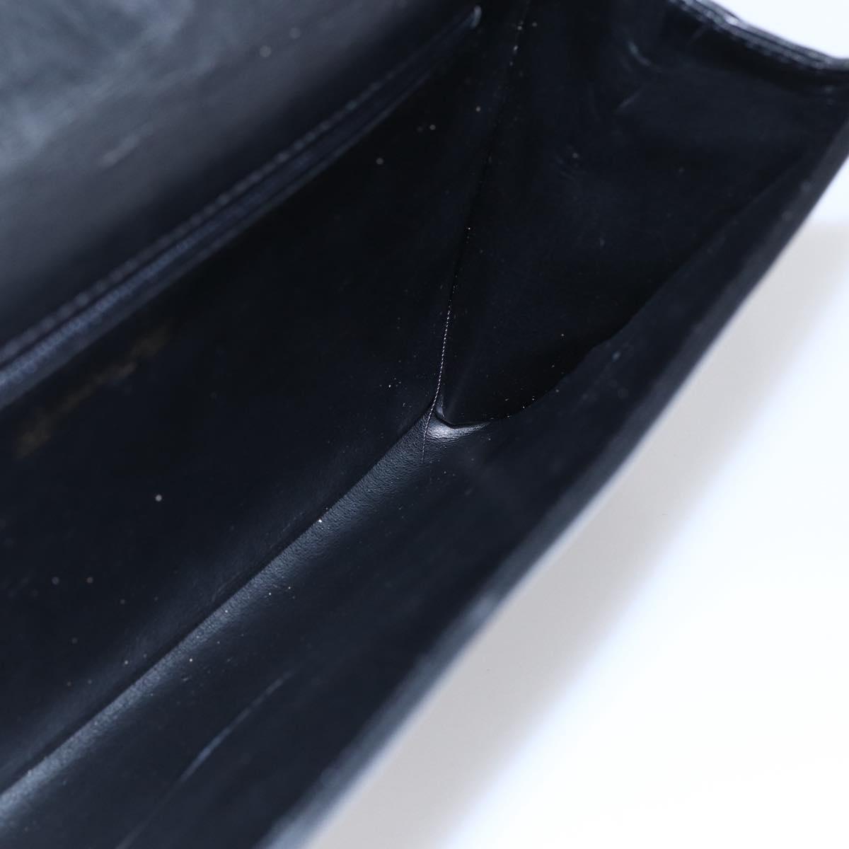 Christian Dior Shoulder Bag Leather Black Gold Auth ep11826