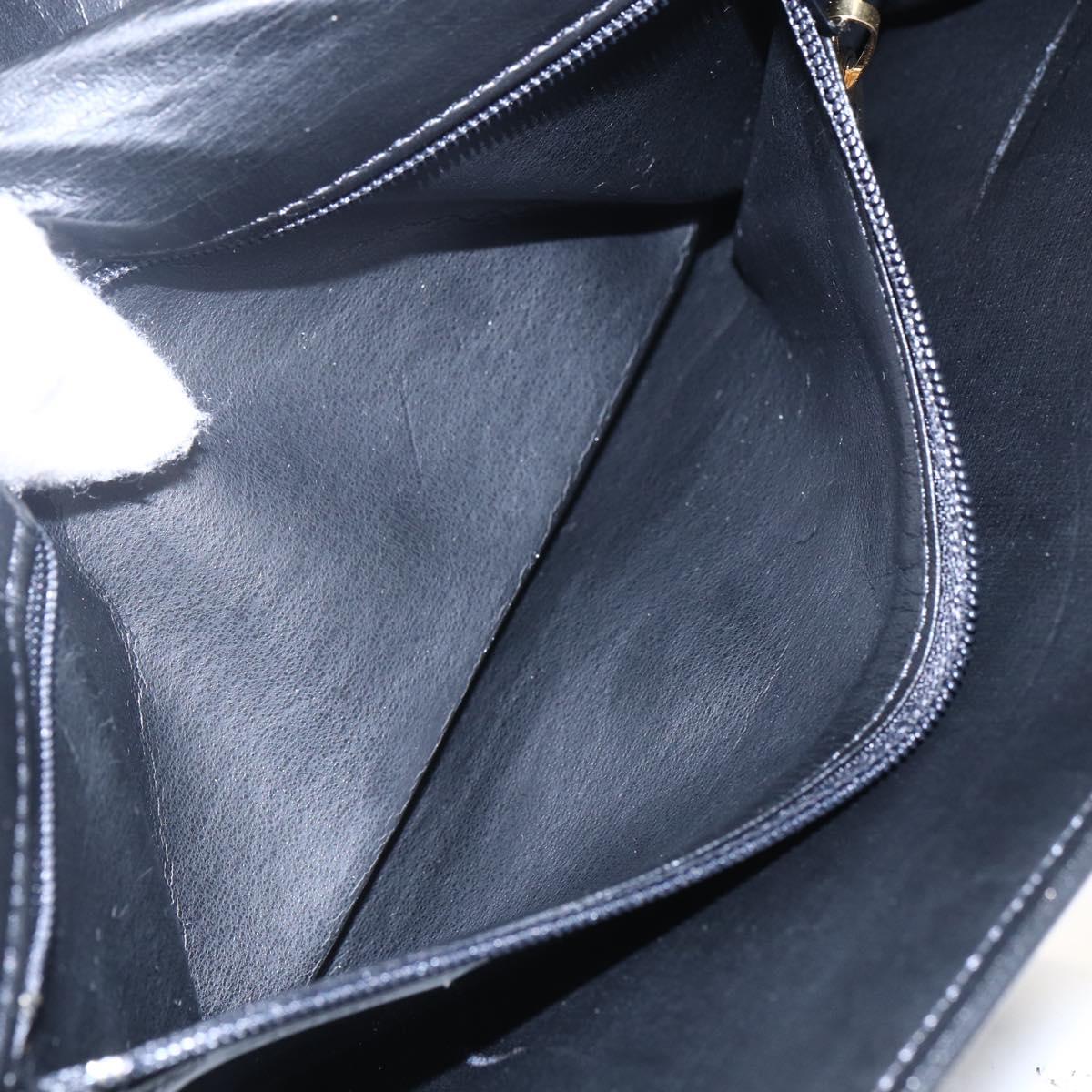 Christian Dior Shoulder Bag Leather Black Gold Auth ep11826