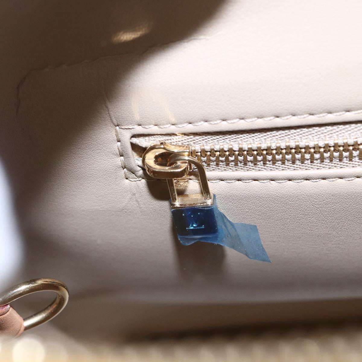 LOUIS VUITTON Monogram Vernis Houston Hand Bag Beige M91004 LV Auth ep11829